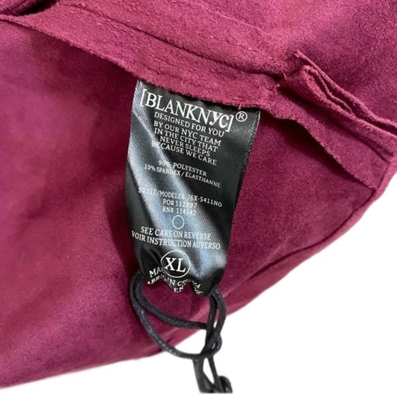 🌟SOLD🌟BlankNYC XL Women’s Faux Suede Jacket NWT - Picture 5 of 9